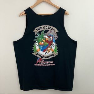 Pirates Den | Parrot Pirate Black Tank Top